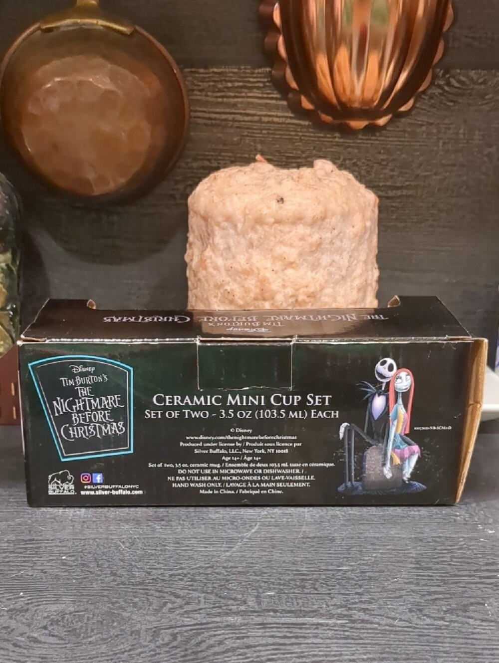 Nightmare Before Christmas Jack & Sally Ceramic Mini Cup Set NIB 3.5oz - Picture 5 of 6